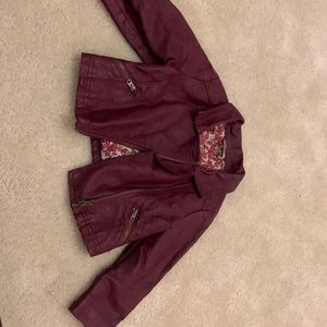 Maroon purple leather jacket 2T